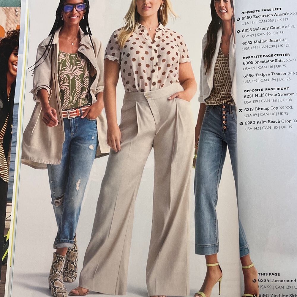 CAbi Cream Wide Leg Pants